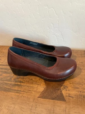 Zuecos sin cordones Dankso Tilda de cuero borgoña 38 Foto 1 de 4