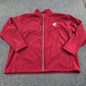 Knights Apparel Mens WA State Cougars Softshell Jacket 2XL Full Zip Embroidered - Picture 1 of 8