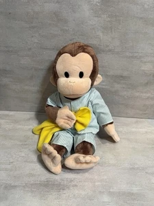 Curious George Plush In Pajamas W Yellow Blanket Gund Universal Studios - Picture 1 of 5