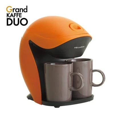 Grand Kaffe Duo Coffee Maker GKD-1OR Recolte with 2 Mugs Orange Brown F/S wTrack - Image 1 of 4