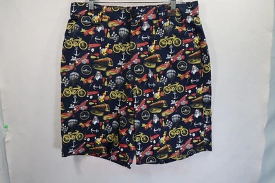 Play Cloths Men Shorts 34X9 Navy Chino Golf Graphic Print Bicycles Cars Beach - Image 1 of 4
