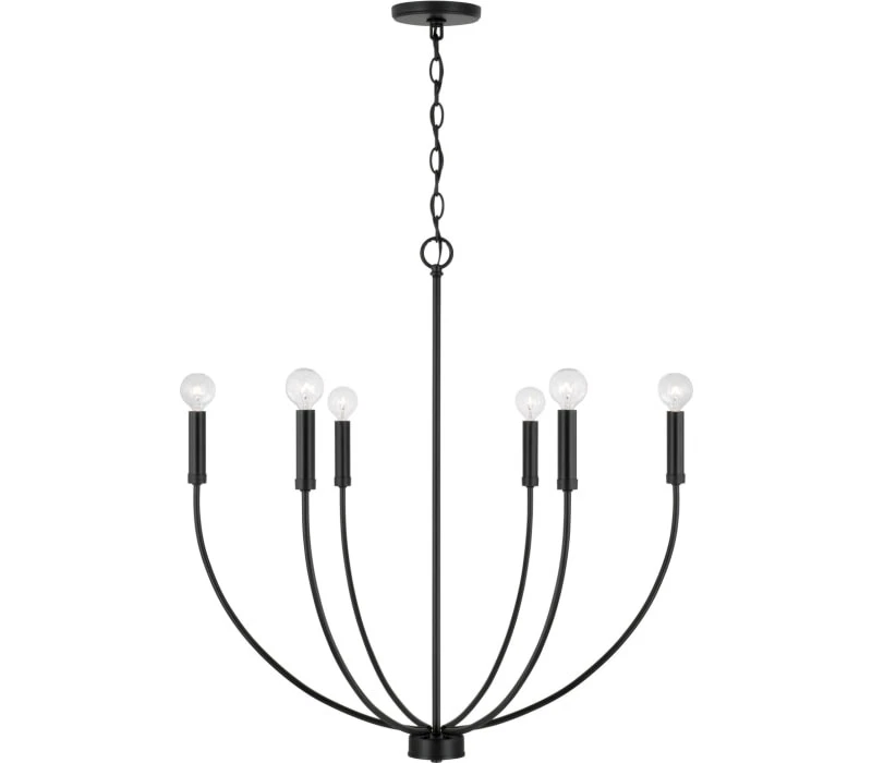 Люстра HomePlace 452161 МБ Ansley, 6 ламп 360 Вт, матовая черная - Изображение 1 из 1