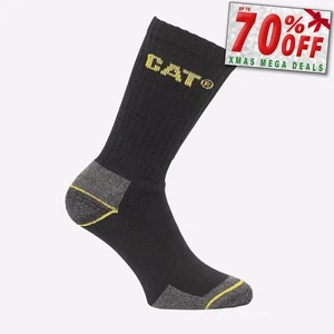 Caterpillar Ras Travail 3 Paquet Paire Noir Confort Taille Unique Chaussettes - Picture 1 of 1