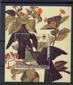 Burkina Faso Scouts Birds Audubon SS 1985 IMPERF - Imagen 1 de 1