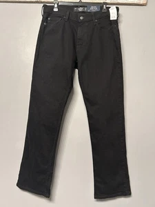 NUEVO CON ETIQUETAS - Pantalones de mezclilla Hollister para hombre 33x32 Epic Flex ajustados pierna recta negros - Imagen 1 de 7