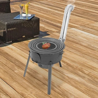 Estufa de leña multifunción portátil de carbón cocina de camping para exteriores Foto 1 de 4