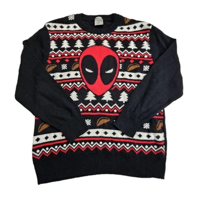 Suéter feo Marvel Dead Pool para hombre grande árbol de Navidad vacaciones de Navidad Foto 1 de 4