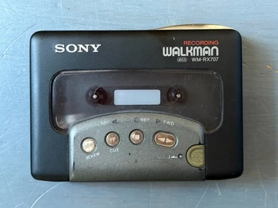 Reproductor de casete Walkman de grabación Sony WM-RX707 negro hecho en Japón para piezas Foto 1 de 4