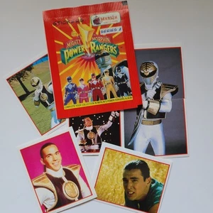 Power Rangers Merlin Serie 2 Sticker Lot Jason David Frank White Ranger Rarität OOP - Bild 1 von 6