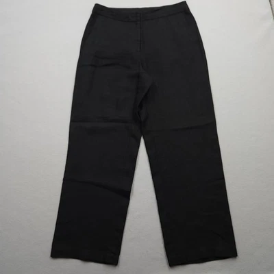 Eileen Fisher Pants Womens Medium Petite PM Black Baggy Linen? Dress Trousers - Image 1 of 4