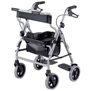 2 in 1 Rollator and Transit Chair Combination Walking Aid - Picture 1 of 3