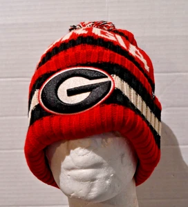 Beanie Georgia Bulldogs ‘47 Brand UGA RED Pom Hat Cuffed OSFA Unisex NWT - Picture 1 of 7