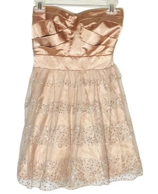 Trixxi Vestido Sin Tirantes Encaje Capas Transparente Corbata Cremallera Poliéster Talla 7 LEER Foto 1 de 4