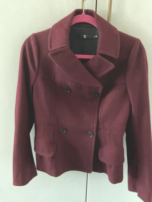 +J Jill Sander Uniglo Chaquetón Vino Talla S Foto 1 de 4