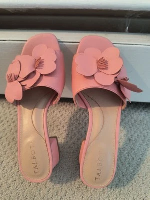 NUEVO Nora Floral Coral Charm 2" Tacón Madera Talla 6M Foto 1 de 4