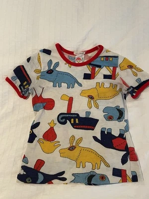 Top vintage años 70 para niñas de tulipán tops animales abstractos timbre T mujer bebé T Foto 1 de 4