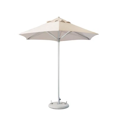9' Ecru Polyester Round Market Patio Umbrella - Image 1 of 4