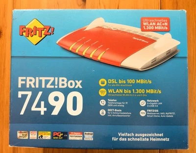 AVM FRITZ!Box 7490 1300 Mbps Wireless N Router - Rot/Silber (20002584) - Bild 1 von 4