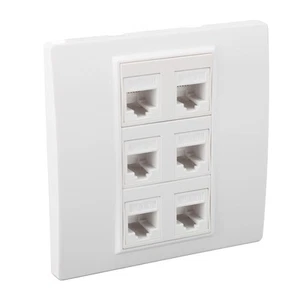 6 Port Cat 6 Ethernet Wall Plate Removable Female To Female Ethernet Wall Pla CB - Afbeelding 1 van 22