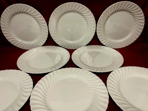 Johnson Brothers Regency White Set Of 8 Dinner Plates 10 1/2" England - Picture 1 of 2