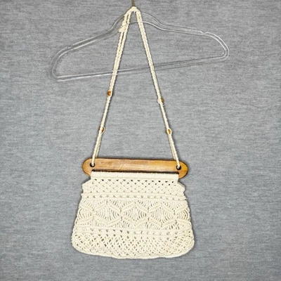 Вязаная макраме сплетенный Дамская сумка сумочка дерева богемное крючком хиппи наплечная сумка - Изображение 1 из 4