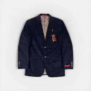 Adolfo Corduroy Blazer Jacket Mens 36R Blue Sport Coat Single Breast Suit $160 - Picture 1 of 18