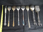Vintage Assorted Utensils Including Spoons and Tongs / Silverplate