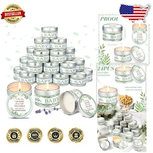 Delightful Green Leaf Lavender Candles – 24 Pcs Gift Set for Celebrations - Picture 1 of 8