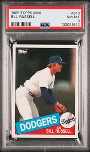 1985 TOPPS MINI # 343 BILL RUSSELL PSA 8 MAC SPOTLESS  100 MADE  * 1642 - Picture 1 of 6