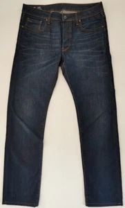 G Star 3301 Straight Dark Blue Denim Jeans Men Size 34 - 36 L33 Excellent Cond - Picture 1 of 11