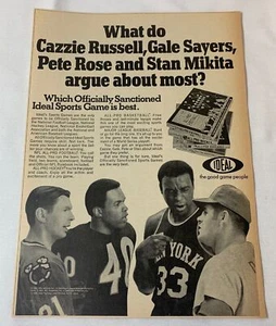 1969 Ideal sports game ad ~ CAZZIE RUSSELL, GALE SAYERS, PETE ROSE, STAN MIKITA - Picture 1 of 1