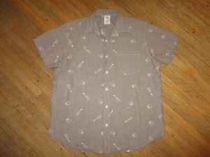COCO BUTTON UP SHIRT Disney Pixar SKULLS Tiki GUITARS Adult Size L Large - Picture 1 of 5