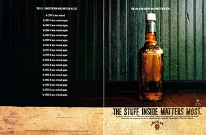 JIM BEAM WHISKEY AD #92 RARE 2004 OUT OF PRINT 2 PAGES AD - Picture 1 of 2