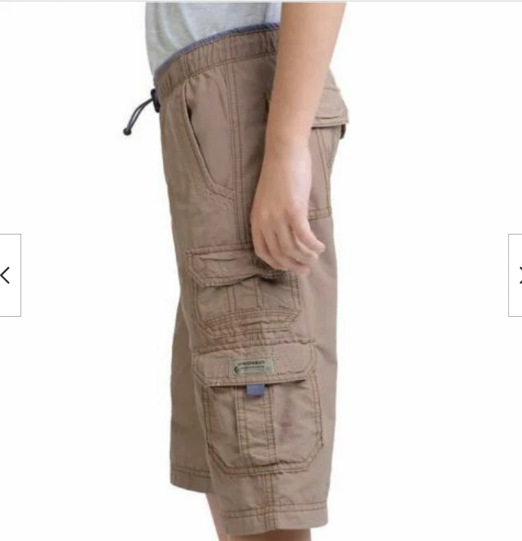 UNIONBAY NIÑOS LIGEROS CARGO CINTURA ELÁSTICA PANTALONES CORTOS (BEIGE LEÓN 8) NUEVO CON ETIQUETAS Foto 1 de 4