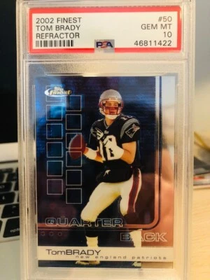 2002 Finest Tom Brady #50 PSA 10 GEM MINT, READ  - Image 1 of 2
