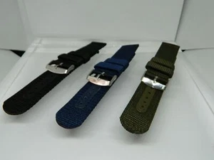 22mm Tonys Webbed Canvas watch straps,Reinforce Strip ,Two keepers,3 Colours - Picture 1 of 4