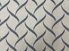 Feather Trellis Linen Fabric Blue Blind Curtain Upholstery
