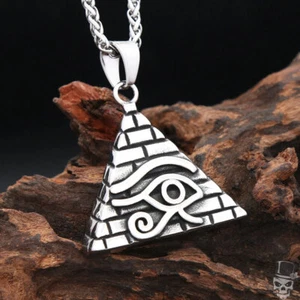 Collar Colgante Sculpt Rings™ Acero Inoxidable 316L Pirámide Ojo de Horus - 38mm - Imagen 1 de 10