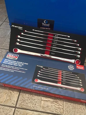 Sealey Extra Long Double Ended Ring Aviation Spanner Set 8-24mm In Foam (SBS) - Image 1 of 4
