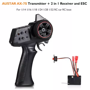 AUSTAR AX-7S 2.4G 3CH Transmitter Remote Controller For 1/14 1/16 1/28 Car N8F3 - Picture 1 of 12