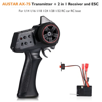 AUSTAR AX-7S 2.4G 3CH Transmitter Remote Controller For 1/14 1/16 1/28 Car N8F3 - Image 1 of 4