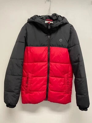 JACK & JONES MENS WATER REPELLENT PUFFER JACKET IN BLACK/RED SIZE S MINT COND. - Image 1 of 4