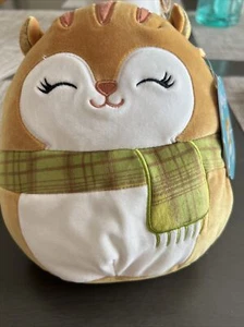 Squishmallows kellytoy Harvest Squad Erin the Squirrel With Scarf 7.5in NWT - Picture 1 of 4