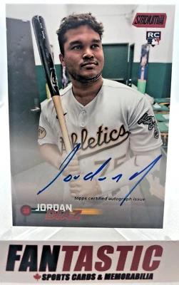Jordan Diaz RC Auto RED /50 2023 Topps Stadium Club SCBA-JDZ Oakland A's Rookie - Image 1 of 2