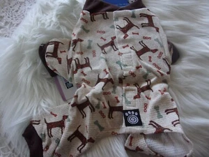 Dog Print Thermal Pajamas S Pjs new puppy Petrageous small jumpsuit - Picture 1 of 2