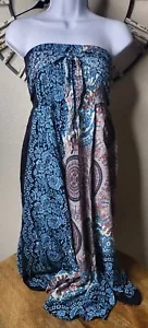 Damen Kleid S/M lang Boho Gypsy HIppy Rock Gummizug Schlauch Oberteil Viskose weich - Bild 1 von 6