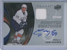 2008 08/09 Upper Deck UD Trilogy Sam Gagner Scripted Swatches Jersey Auto /100