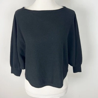 Suéter Worth Negro Recortado Cachemira Manga Dolman Talla Pequeña Para Mujer Foto 1 de 3