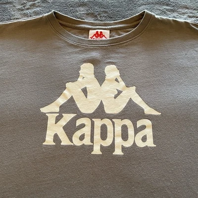 Camiseta con logotipo Kappa para hombre grande gris/blanco ropa deportiva ropa de calle hipster hip hop Foto 1 de 4