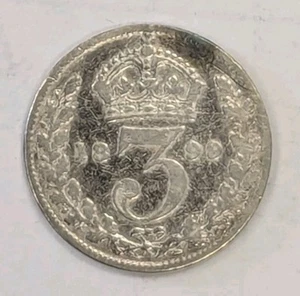 1899 Great Britain Victoria Three Pence -T252 - Picture 1 of 2
